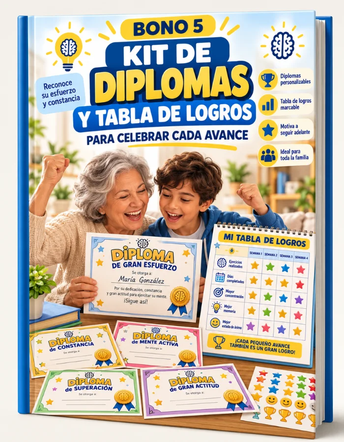 Mockup del libro del bono 5: kit de diplomas y tabla de logros para celebrar cada avance
